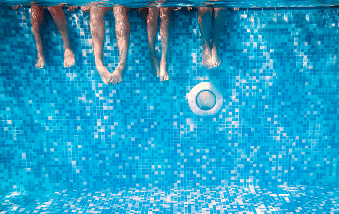 Pool with steps and lighting — Racine County WI